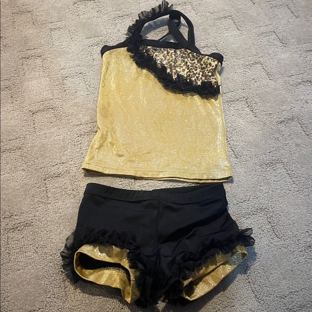 Black and Gold Dance or gymnastics outfit